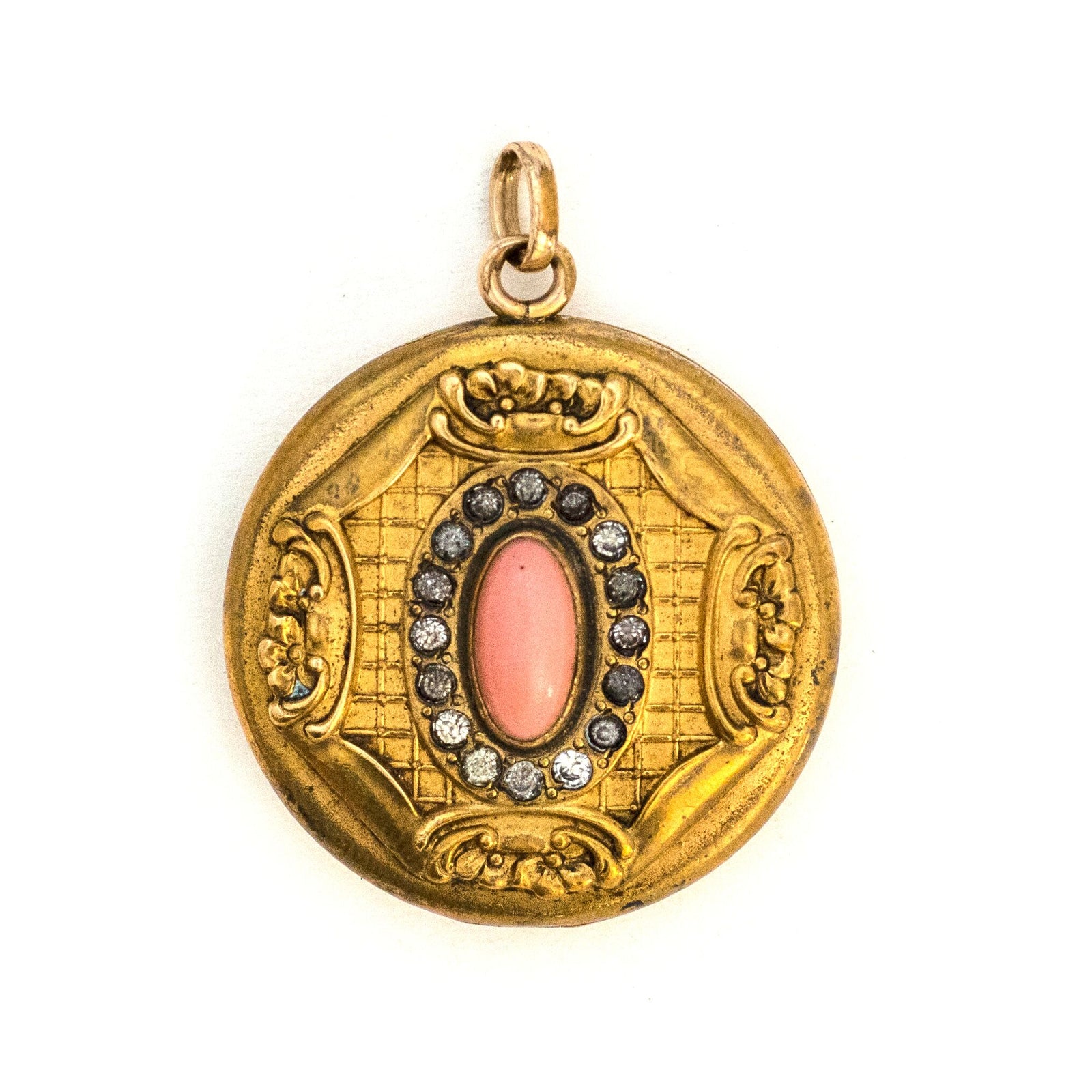 Coral Cabochon Locket