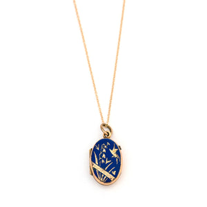 Lily of the Valley Enamel Locket