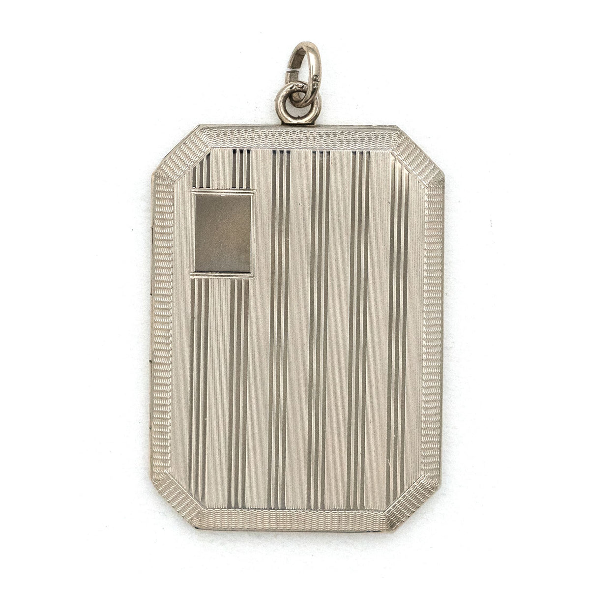 Rectangular Lockets Deco Pinstripe Rectangle Locket - Luna & Stella