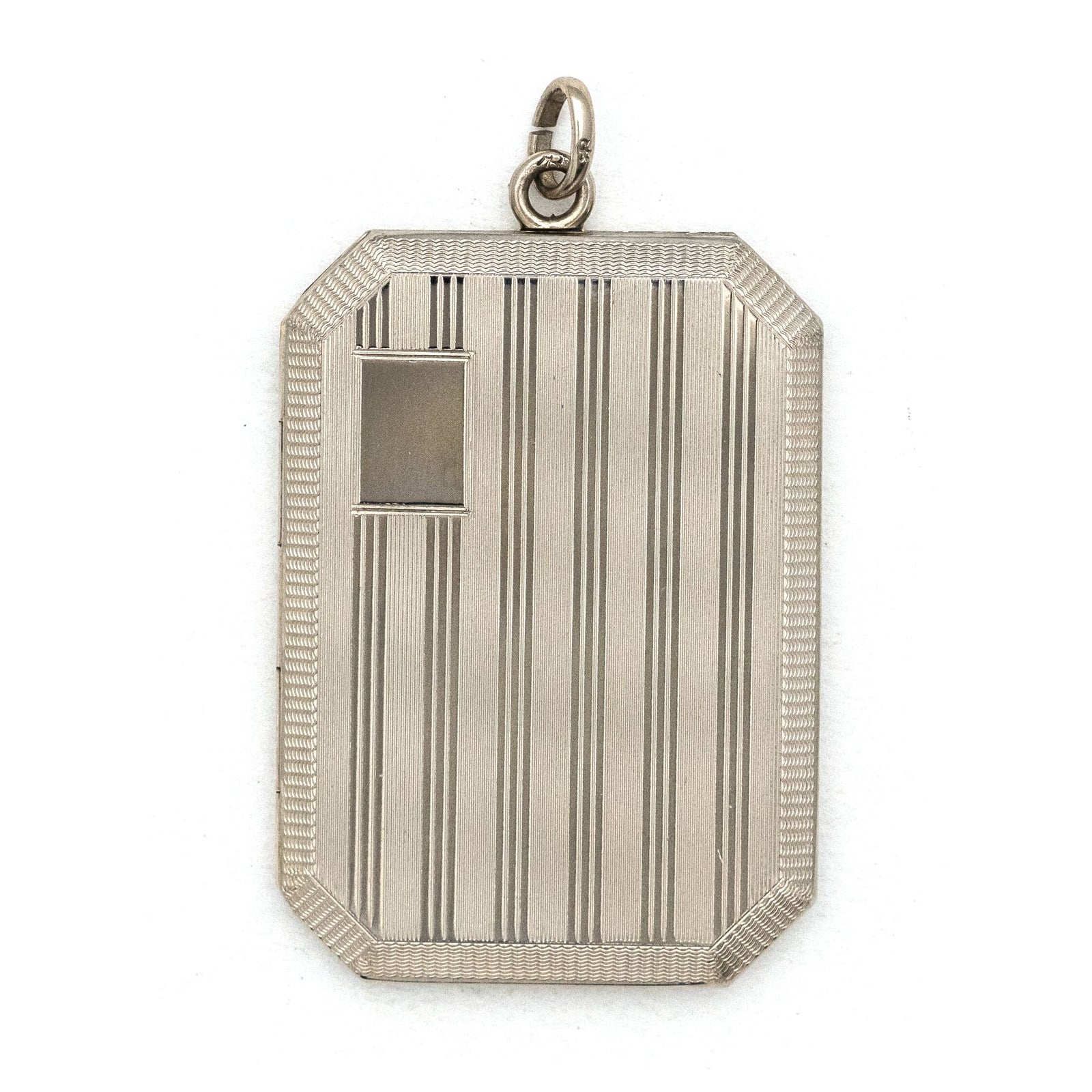 Deco Pinstripe Rectangle Locket