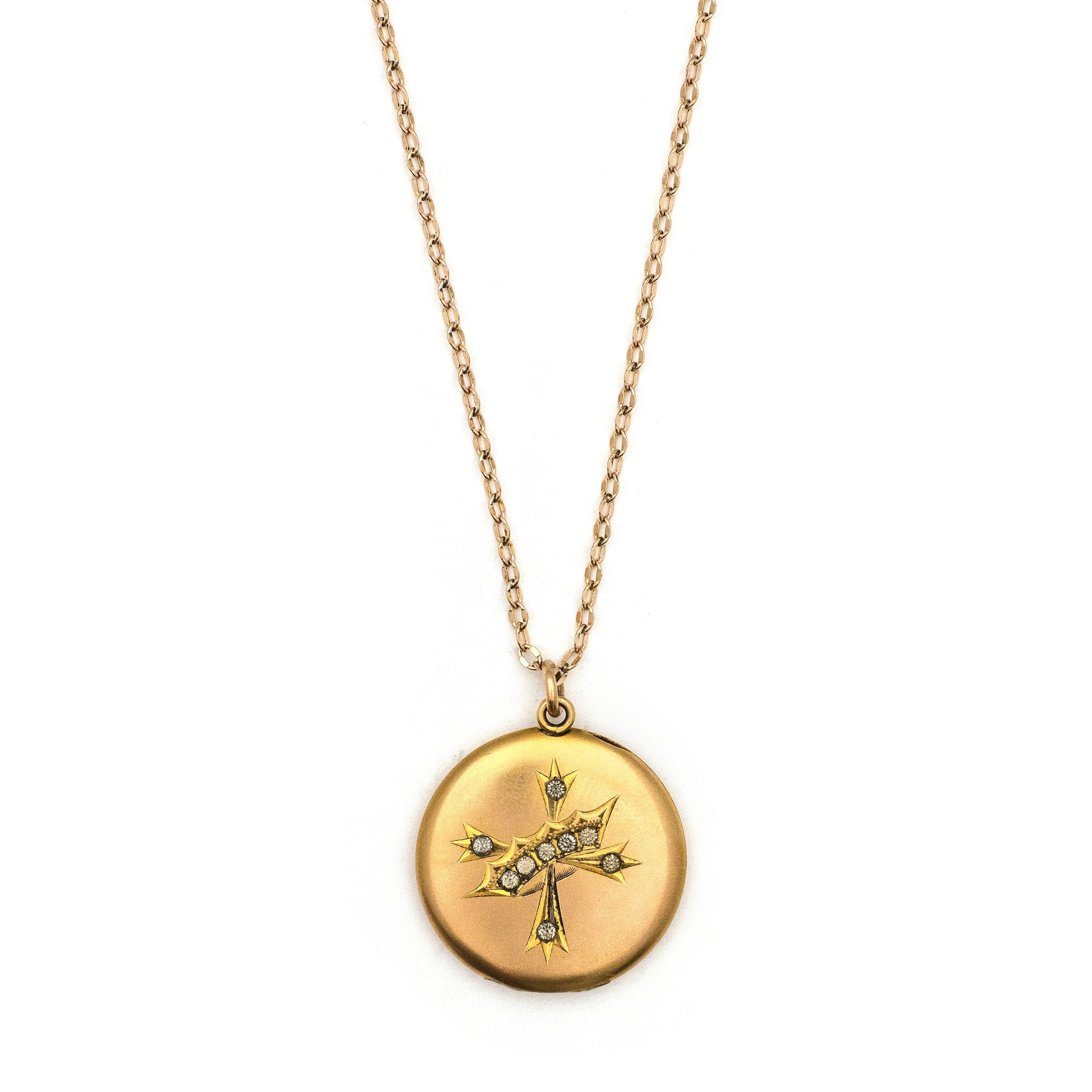 Crown Cross Locket Luna Stella - Main Image