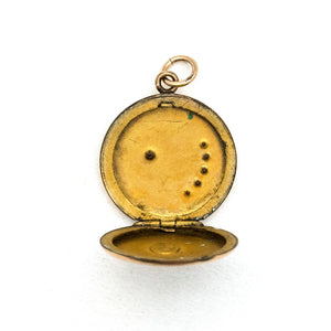 Green & White Crescent Moon & Star Locket
