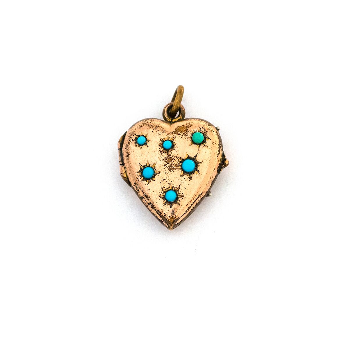 Turquoise Stars Heart Locket