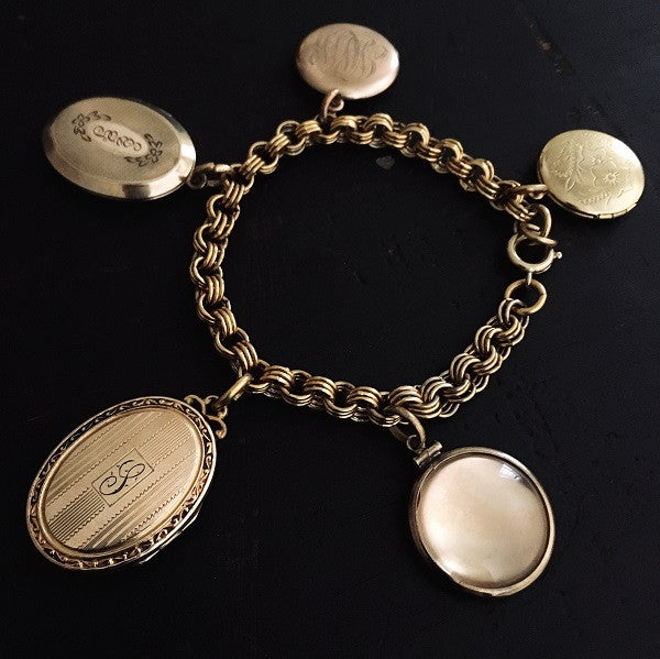 Vintage Locket Charm Bracelet