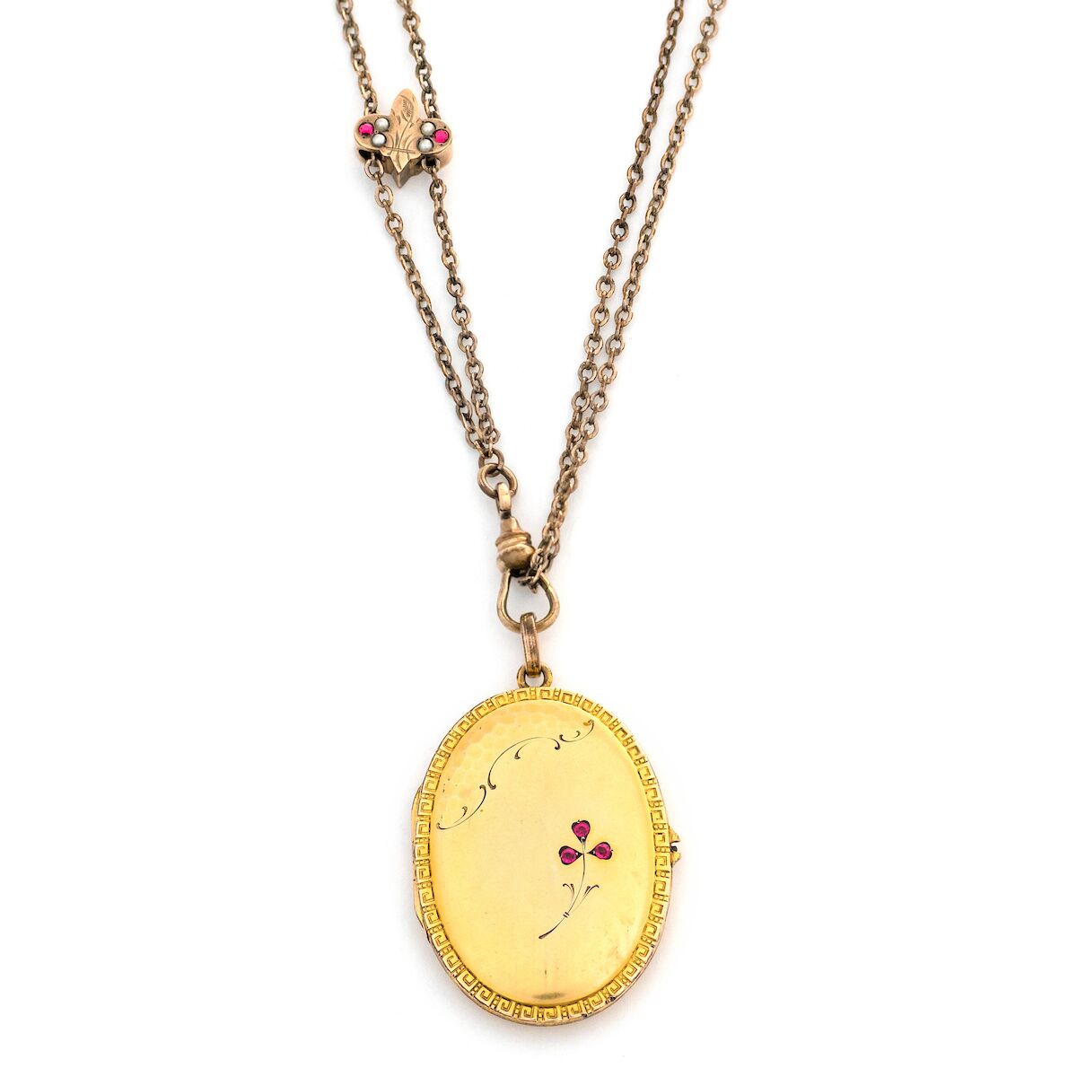 Rose Flower Oval Locket