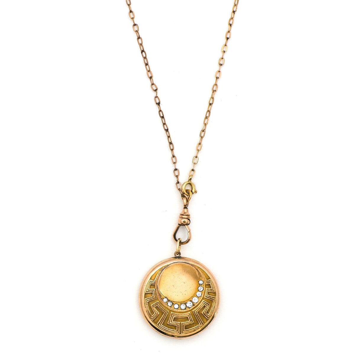 Art Deco Wave & Moon Locket