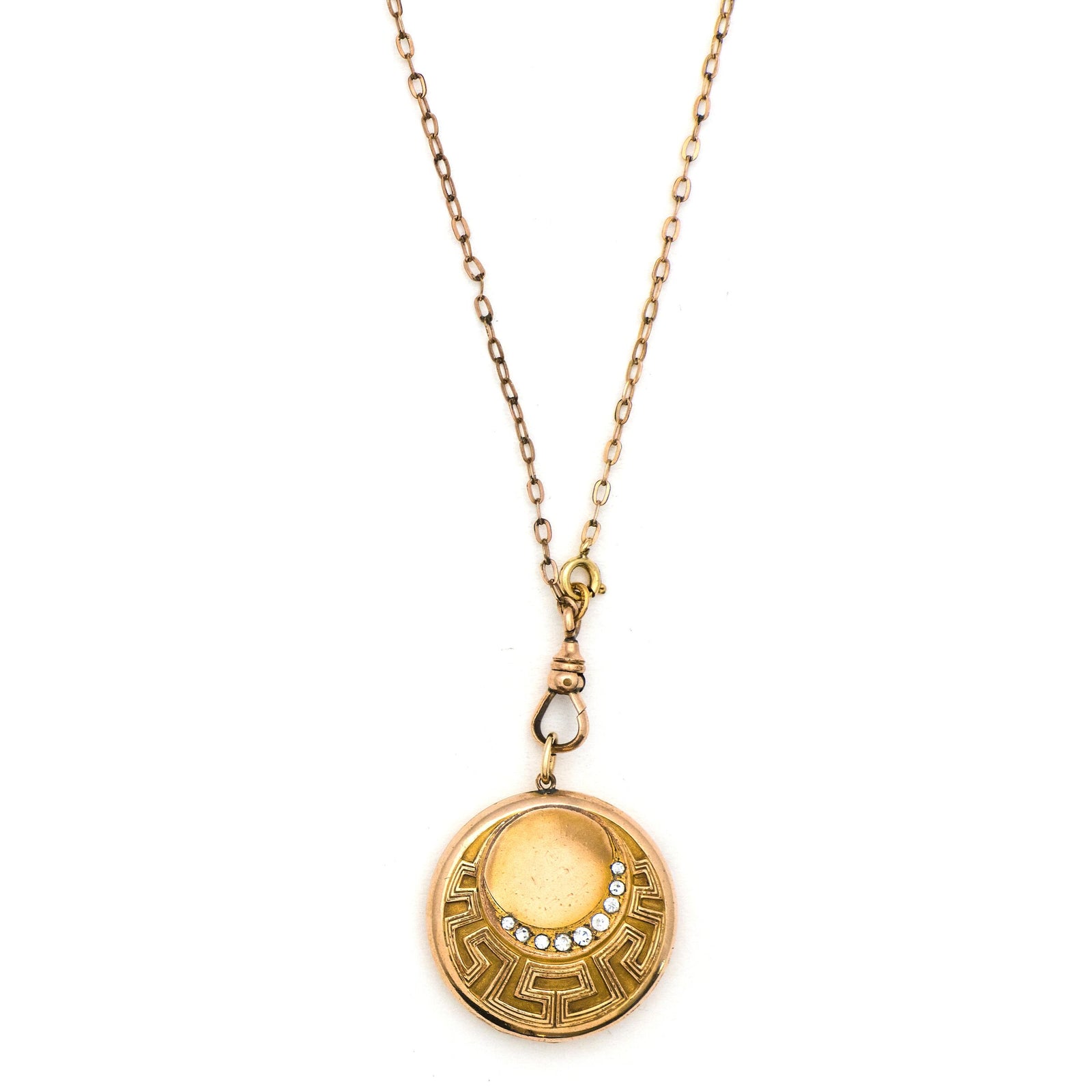 Art Deco Wave & Moon Locket