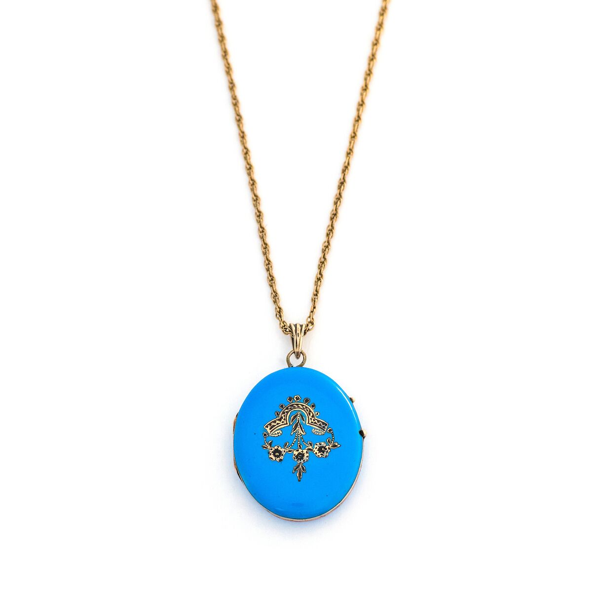 Brilliant Blue Enamel Locket
