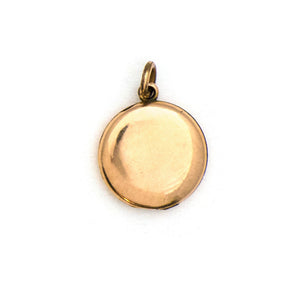 Petite Horseshoe Antique Locket, Antique good luck charm locket, gold fill with paste stones in horseshoe, back view
