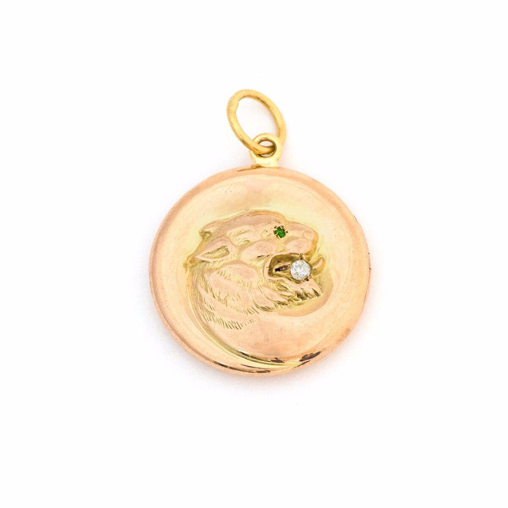 14K & Diamond Lioness Locket