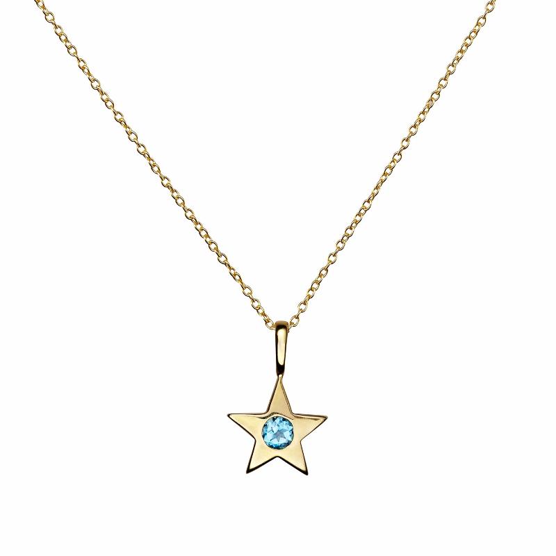 Star Birthstone Charm Necklace - Luna & Stella