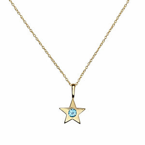 Star Birthstone Charm Necklace