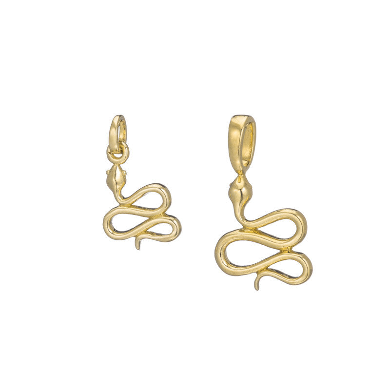 Polished Gold Vermeil Snake Charm - Tiny