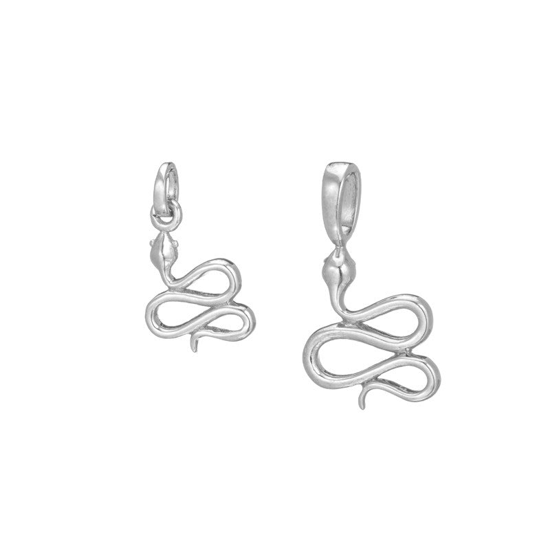 Polished Silver Snake Charm - Classic