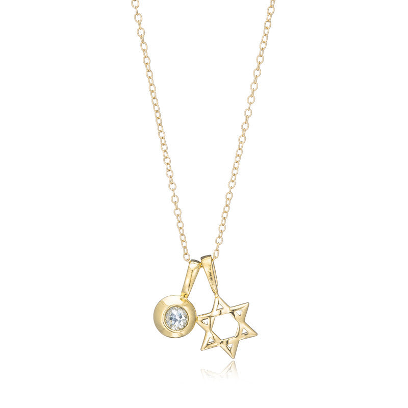 Star Of David Pendant | 14k Yellow Gold Jewish Star Necklace – Klein's  Jewelry