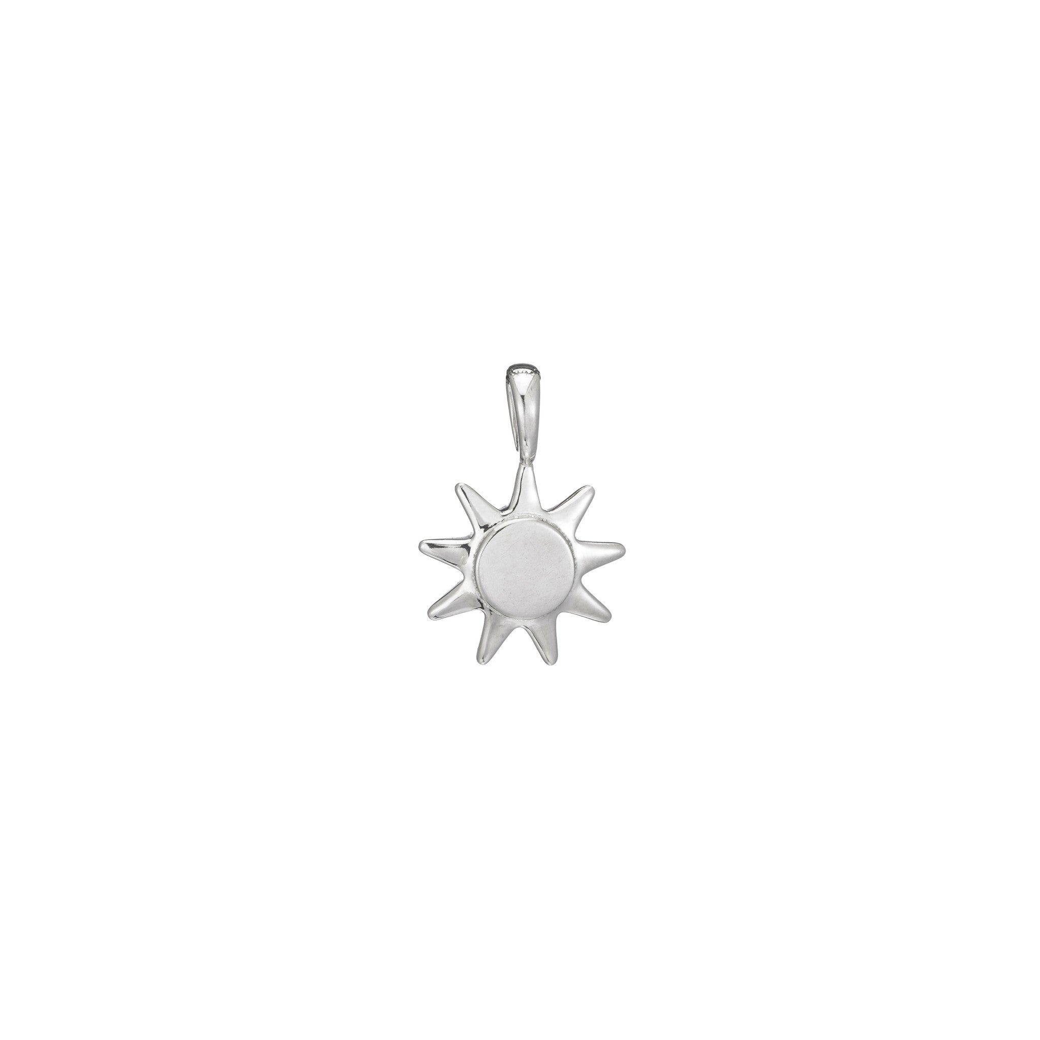 Tiny Sun Charm Polished Sterling Silver