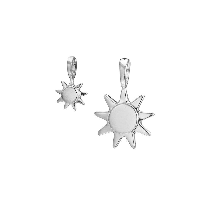 Tiny Sun Charm Polished Sterling Silver