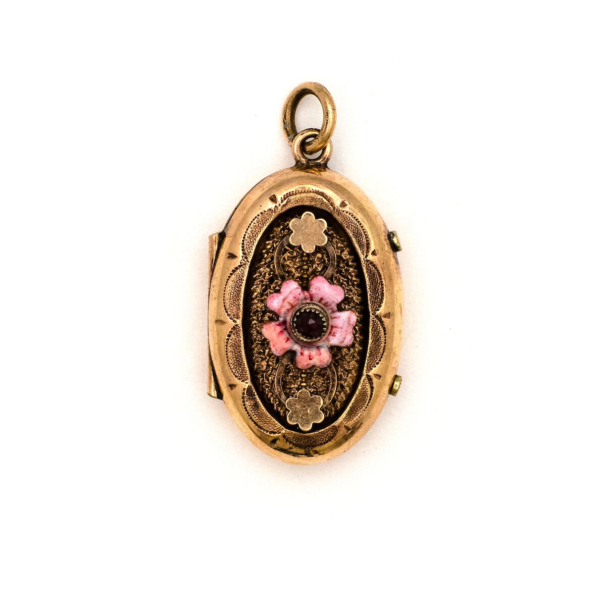 Garnet Flower Locket