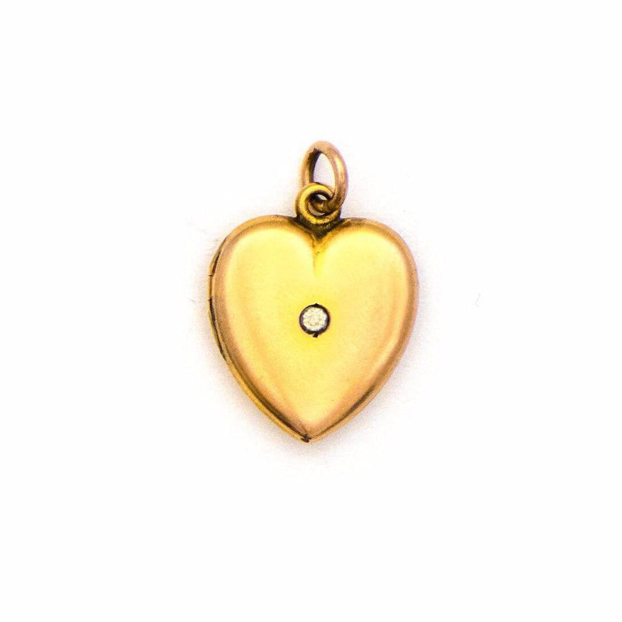 Minimalist 10K Diamond Heart Locket