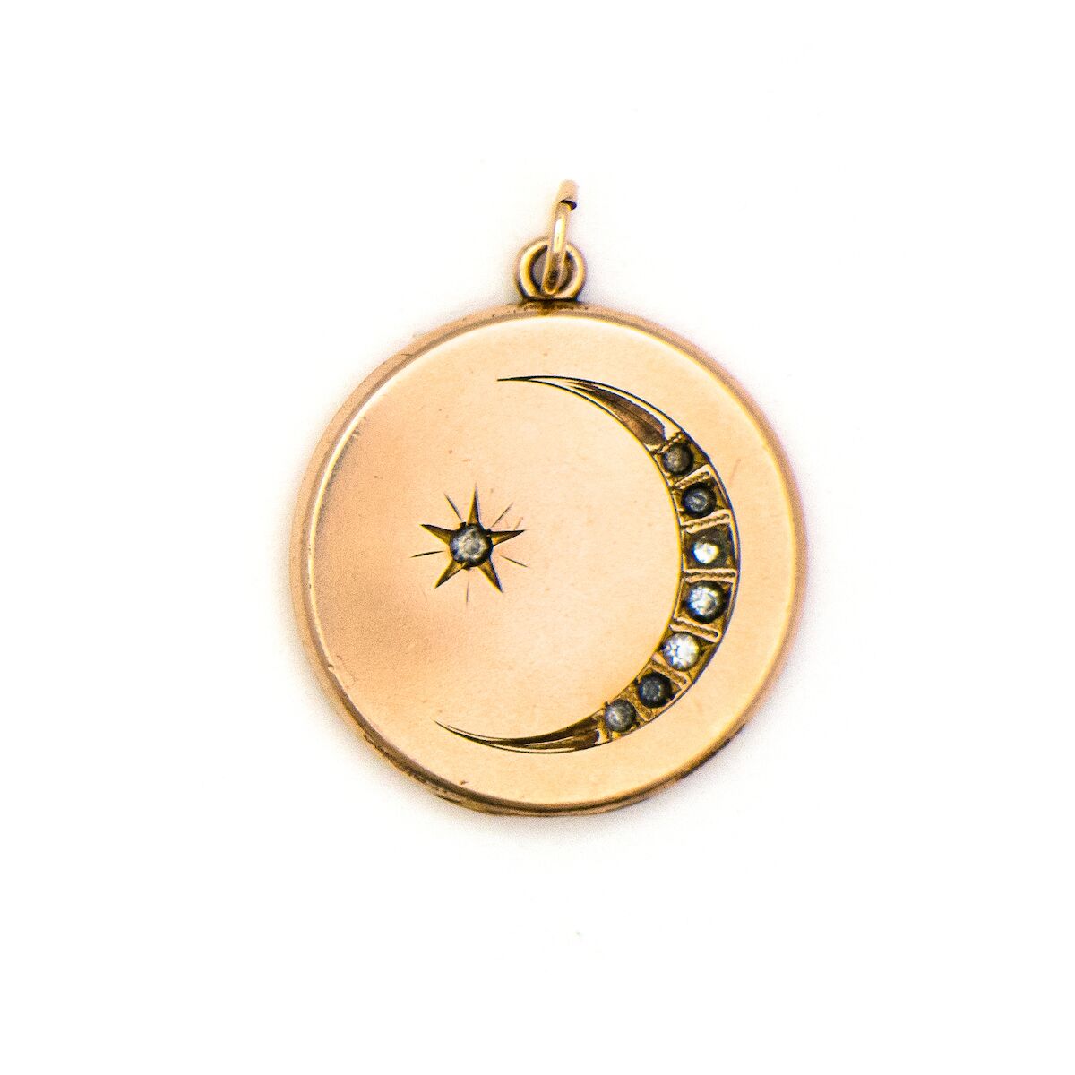 Exquisite Crescent Moon and Star Locket