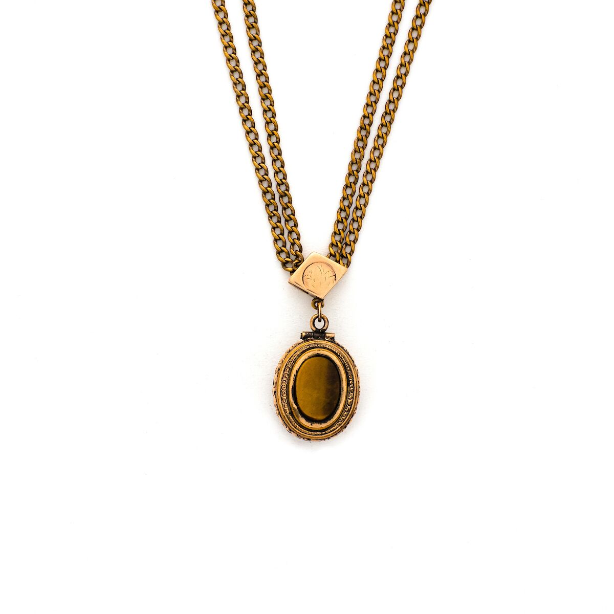 Onyx and Tiger's Eye Oval Locket