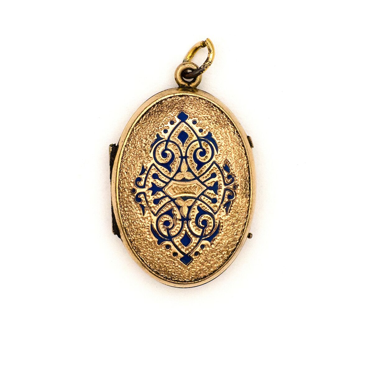 Cobalt Enamel Oval Locket