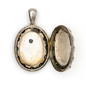 Sterling Silver Oval Stars Locket