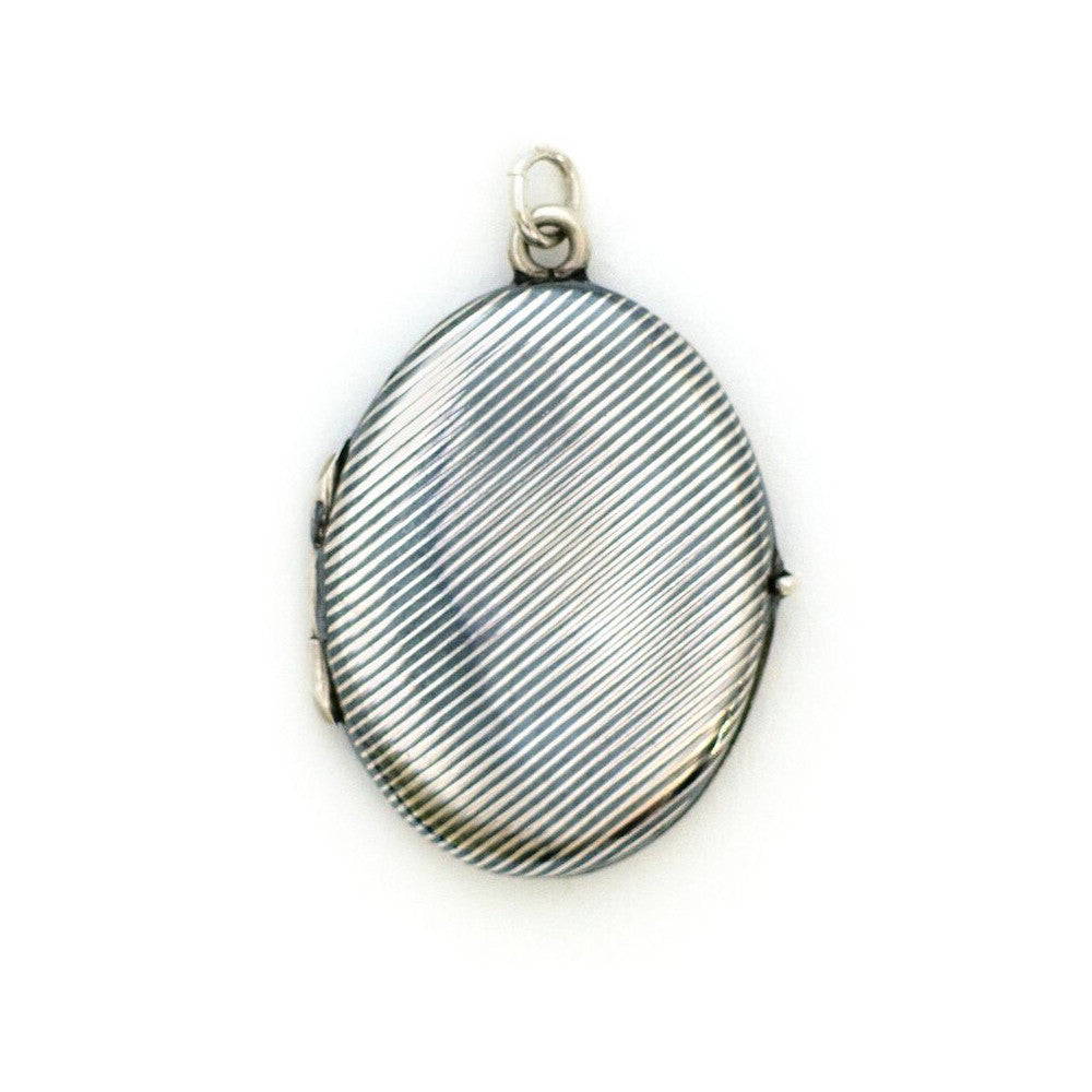 Niello Pinstripe Oval Locket