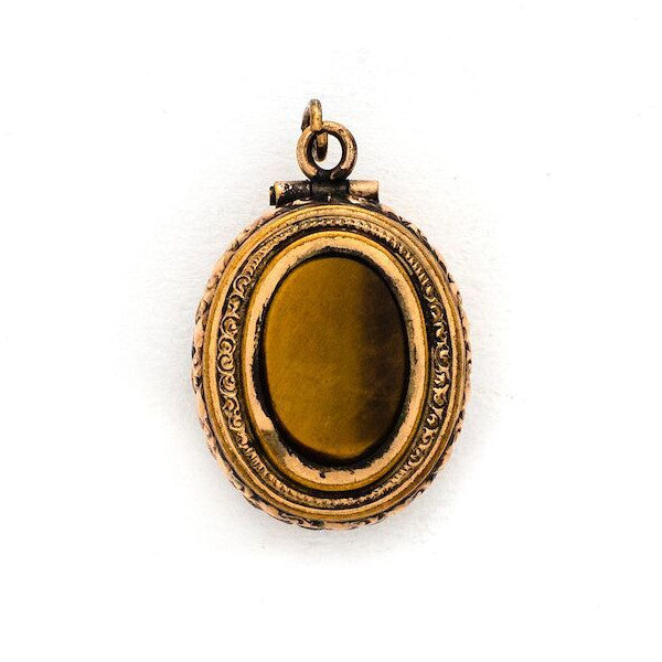Onyx and Tiger's Eye Oval Locket