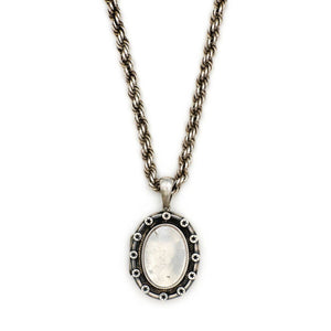 Sterling Silver Oval Stars Locket