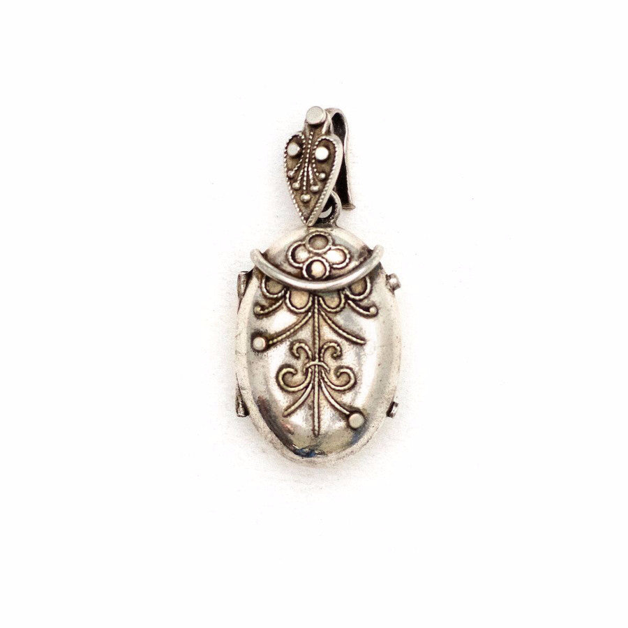 Sterling Silver Oval Locket Luna Stella