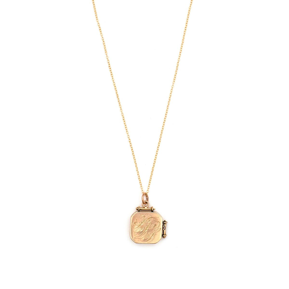 12K Rose Gold Diamond Fleur-de-lis Antique Locket