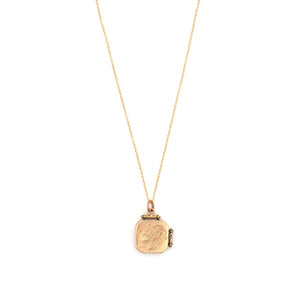 12K Rose Gold Diamond Fleur-de-lis Antique Locket