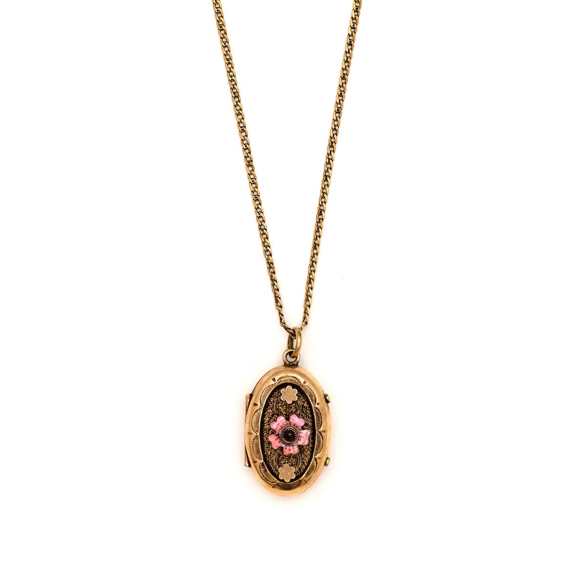 Garnet Flower Locket