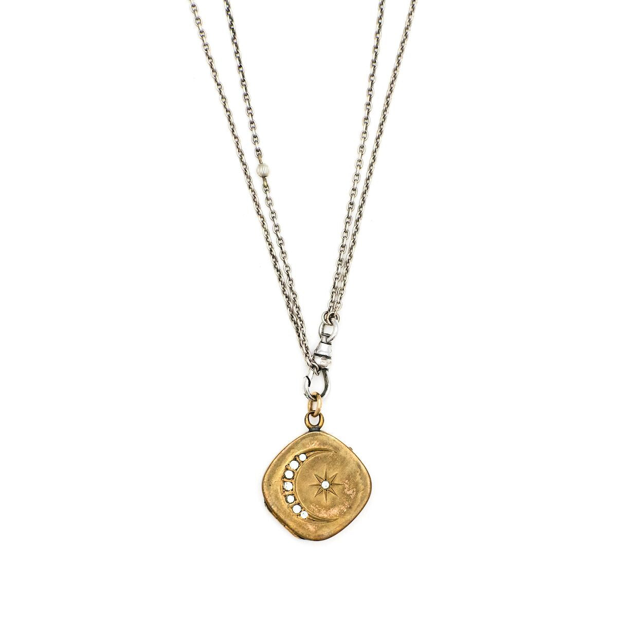 Antique Crescent Moon & Star Locket