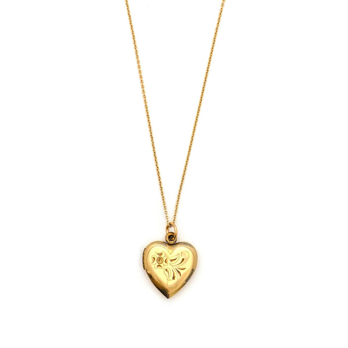Flower in Bloom Vintage Heart Locket