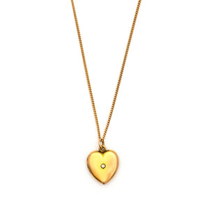 Minimalist 10K Diamond Heart Locket
