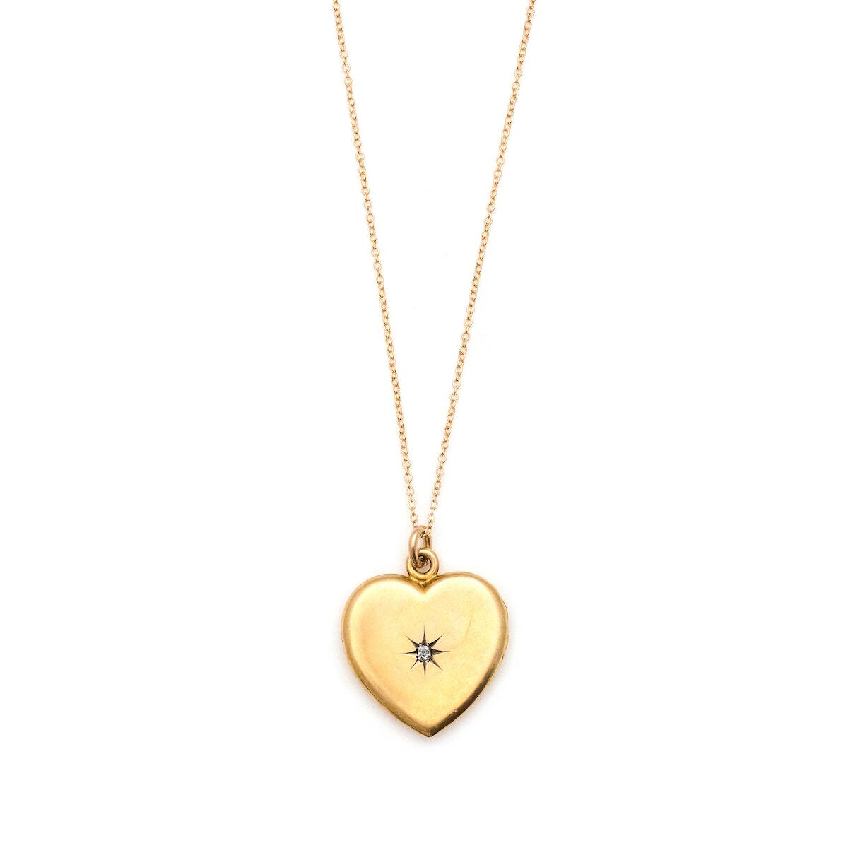 14K Gold & Diamond Heart Locket