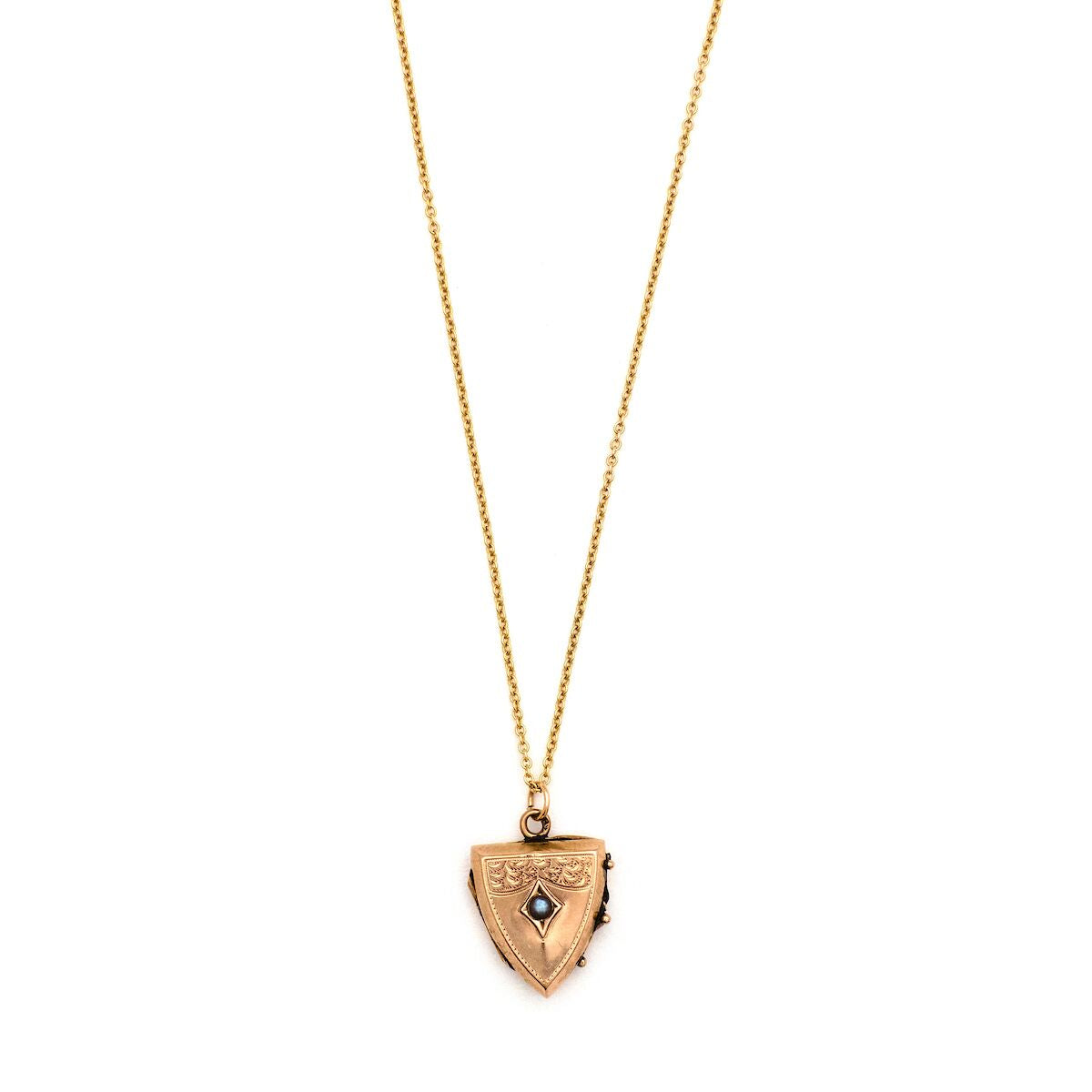 10K Pearl Shield Locket