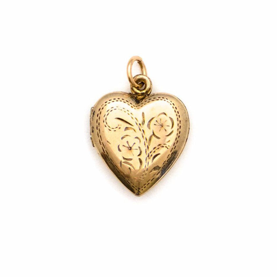 Pansies Vintage Heart Locket