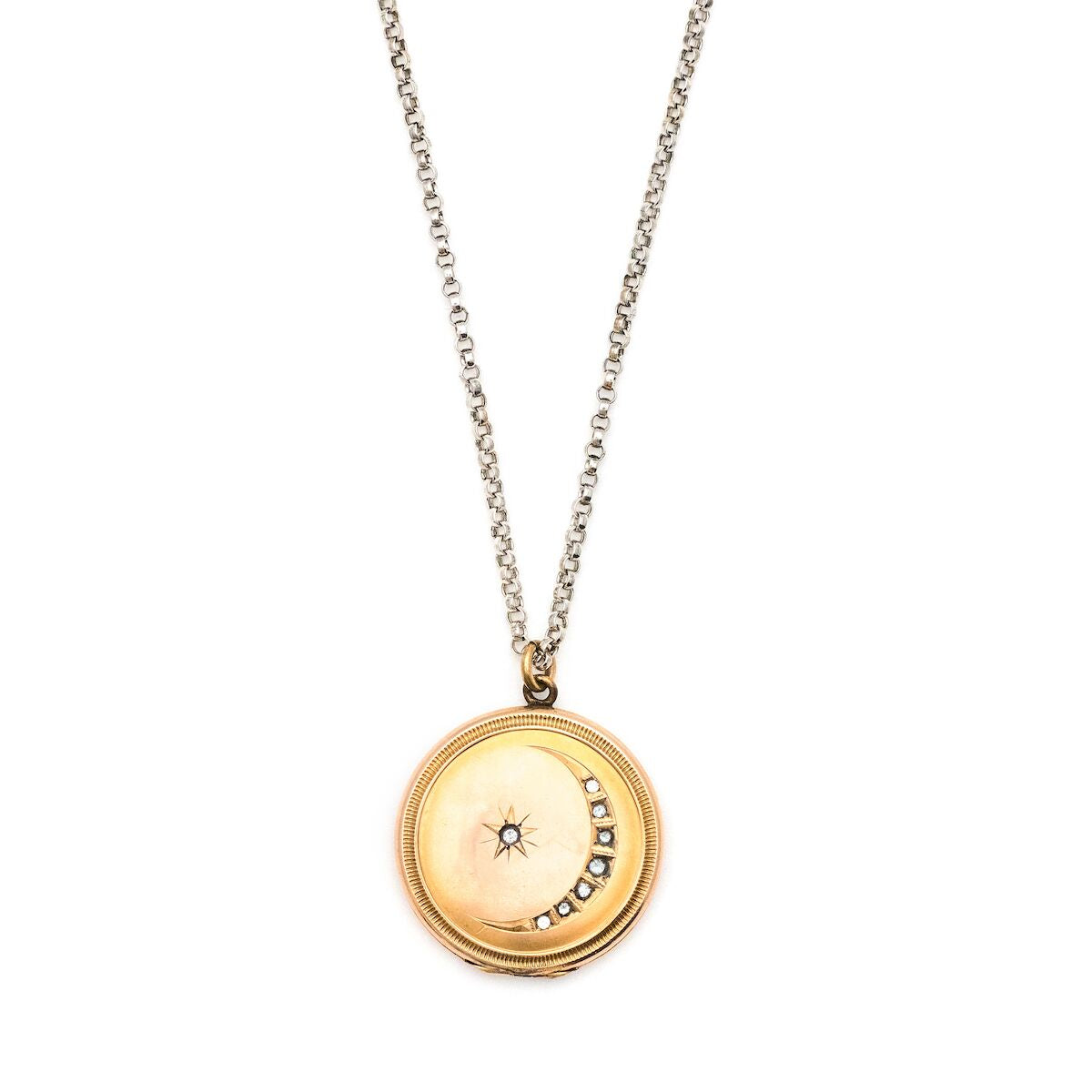 Victorian Crescent Moon & Star Locket