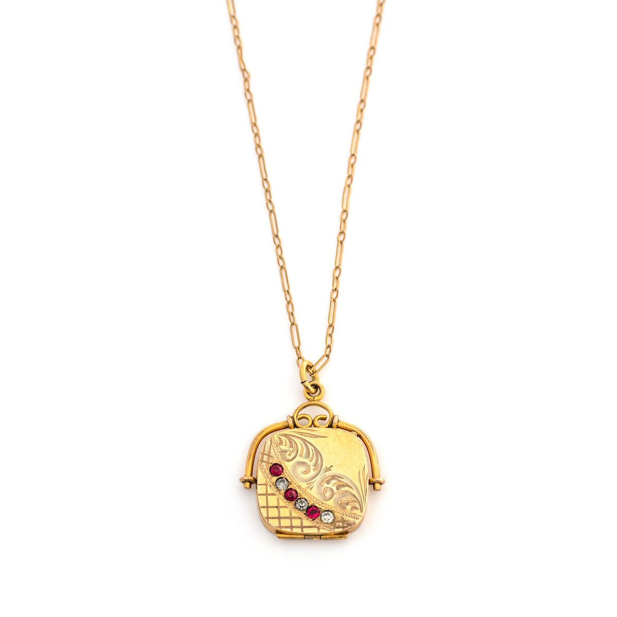 Red & White Feather Locket