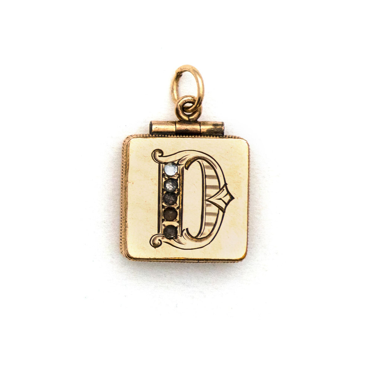 Letter "D" Square Locket