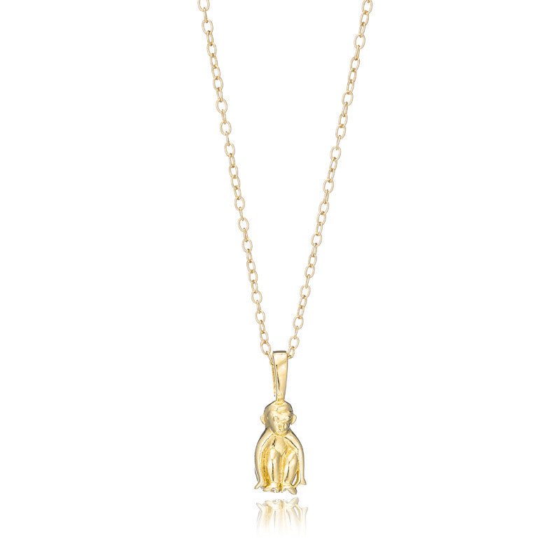 14K Gold Year of Monkey Charm Necklace