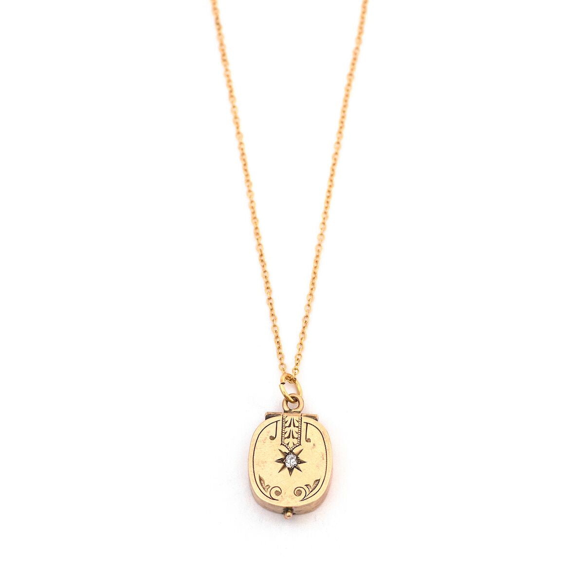 10K Diamond Starburst Locket